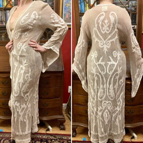 Muche et Muchette Other - Muche Et Muchette Anthropologie duster robe kimono crochet lace wizard angel slv